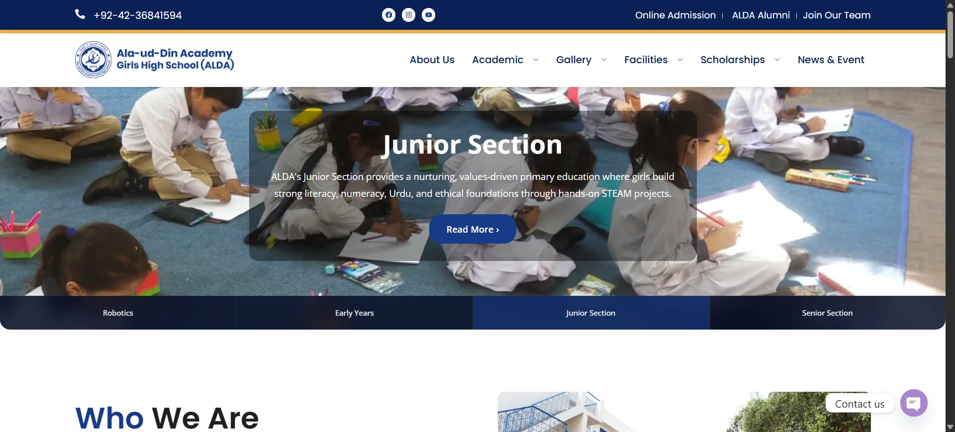 ala-ud-din academy website design by rahim pasha.