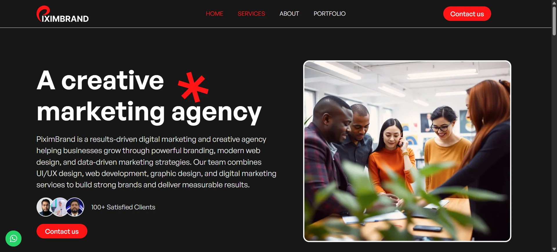 piximbrand marketing website design by rahim pasha